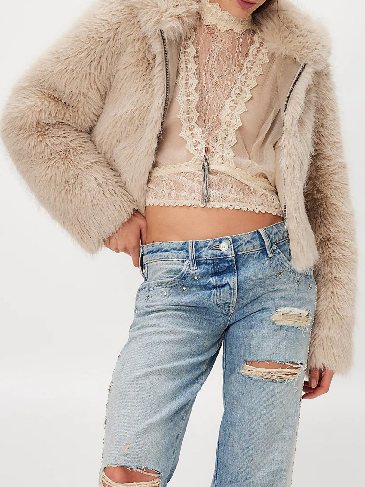 Hooded Zipper Plush Long-Sleeved Coat For Autumn And Winter