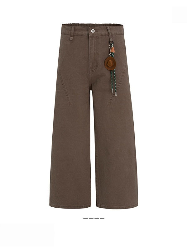 Deconstruction Design Straight With Ornament Pants