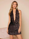Halter Neck V-neck Elegant Slim-fit Sexy Two-piece Skirt Set