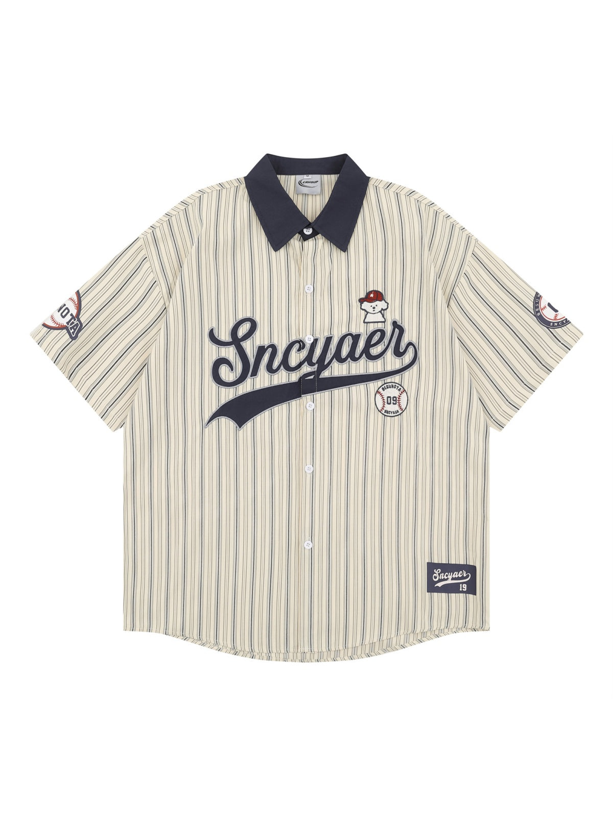 Stripes Patchwork Dog Pattern Shirts