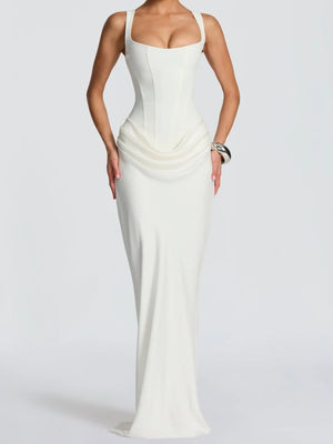 Sexy Pleated Halter-neck Fishtail Design Elegant Strapless Bodycon Dress