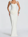 Sexy Pleated Halter-neck Fishtail Design Elegant Strapless Bodycon Dress