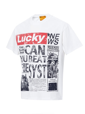Retro Newspaper Letter Printed T-shirts