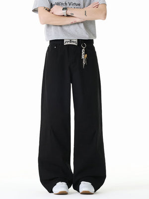 Versatile Straight-fit Wide-leg Pants