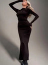 Fishtail Long Sleeve Tight Fit Hip-hugging Sexy Cocktail Party Elegant Long Dress