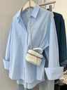 Asian Korean Style New Loose-fitting Summer Long-sleeved Pocket Shirt