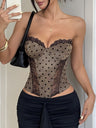 Polka Dot Strapless Top