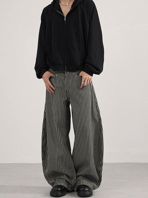 Liber Autumn Neutral wear Color matching Stripes Pants