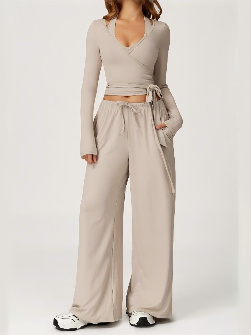 Sanded Yoga Quick-drying Sports Three-piece Gym Outfit