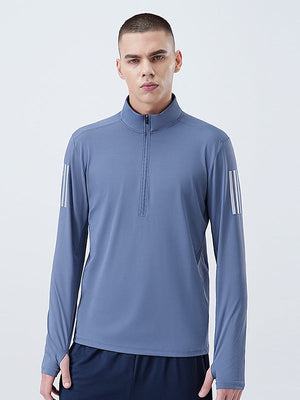 Fitness High Elasticity Quick-drying Long Sleeve Running Cycling Train Stand Collar Half Zipper Sweatshirts