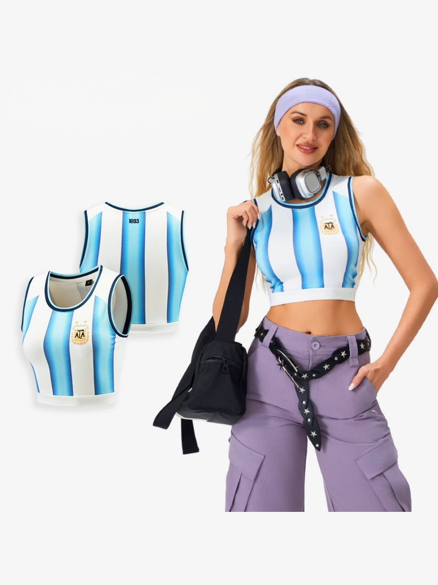 World Cup Football Babes' Crop Top Short-Sleeved Sports Vest Jersey