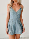 Loose Denim Jumpsuit With Ribbon Bow