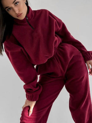 Liber Autumn women's zipper pullover sweatshirt long sleeve two-piece suit