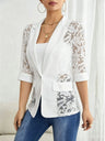 Three-quarter Sleeve Lace-trimmed Suit Jacket
