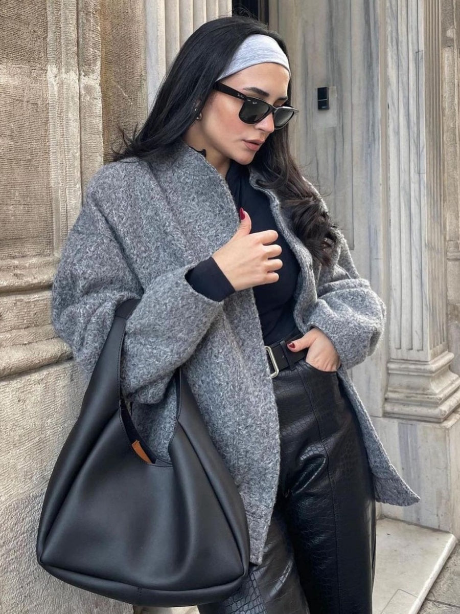 Stand Collar Solid Color Jackets