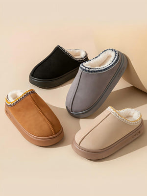 Solid Color Stitching Thick-soled Slippers