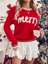 Christmas Letter Crew Neck Sweaters