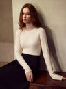 One-piece Seamless Crew Neck Pullover Sweater