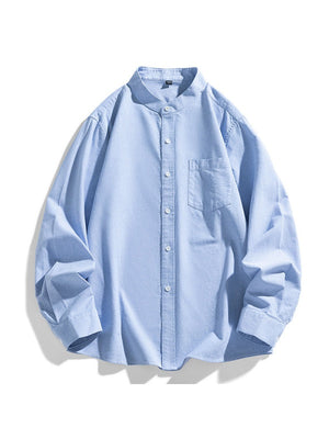 Liber Summer Men's Pocket decoration Solid Color Shirts