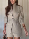 Waist Suit Coat Shorts 2-piece Sets