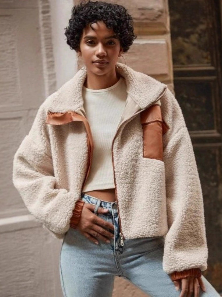 Loose-fitting Polar Fleece Zip-up Jacket