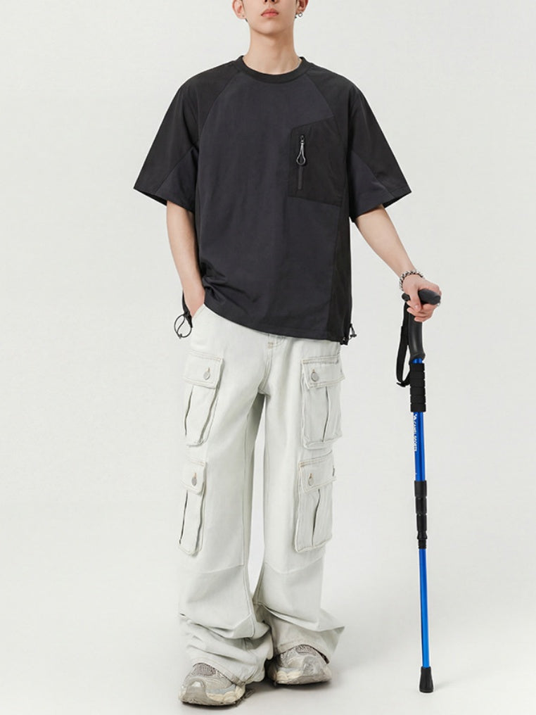 Color-blocked Patchwork Breathable Loose-fit T-shirts