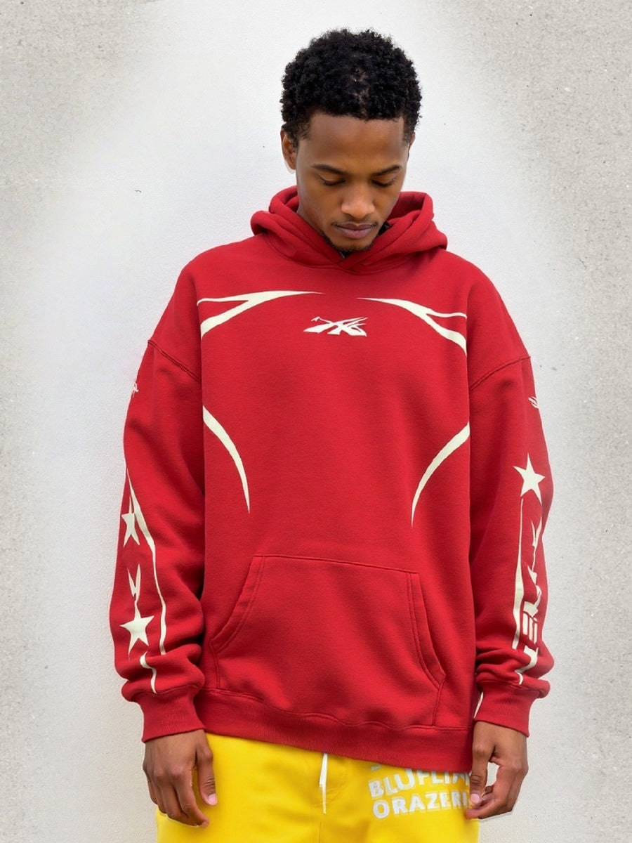 Jersey Style Printed Plush Hoodies
