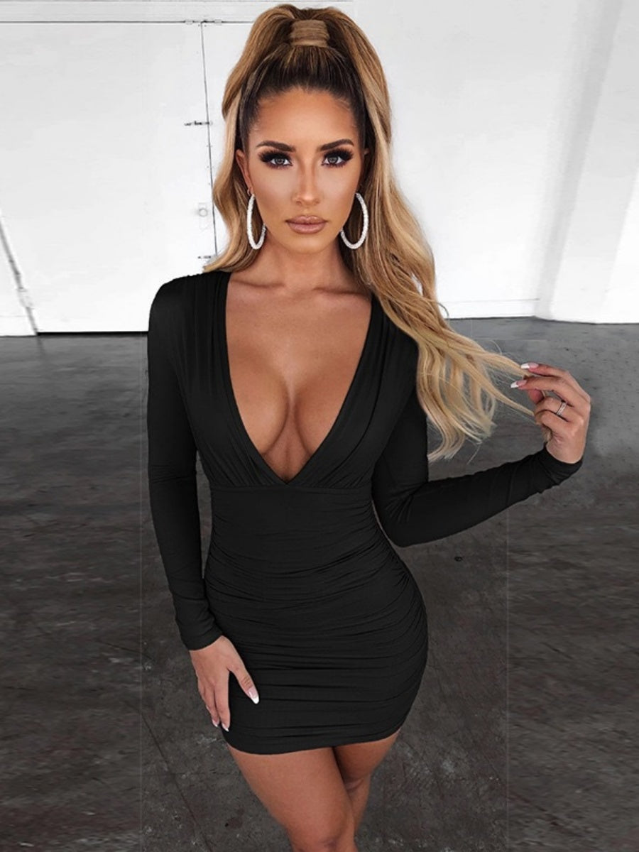 Liber Autumn Women's Solid Color Mini&Short Dresses
