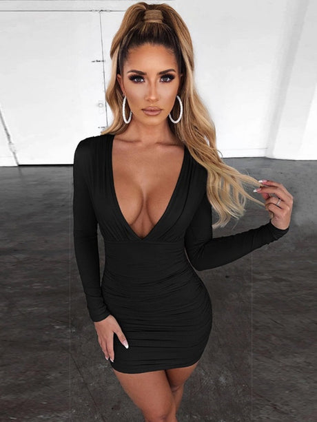 Liber Autumn Women's Solid Color Mini&Short Dresses