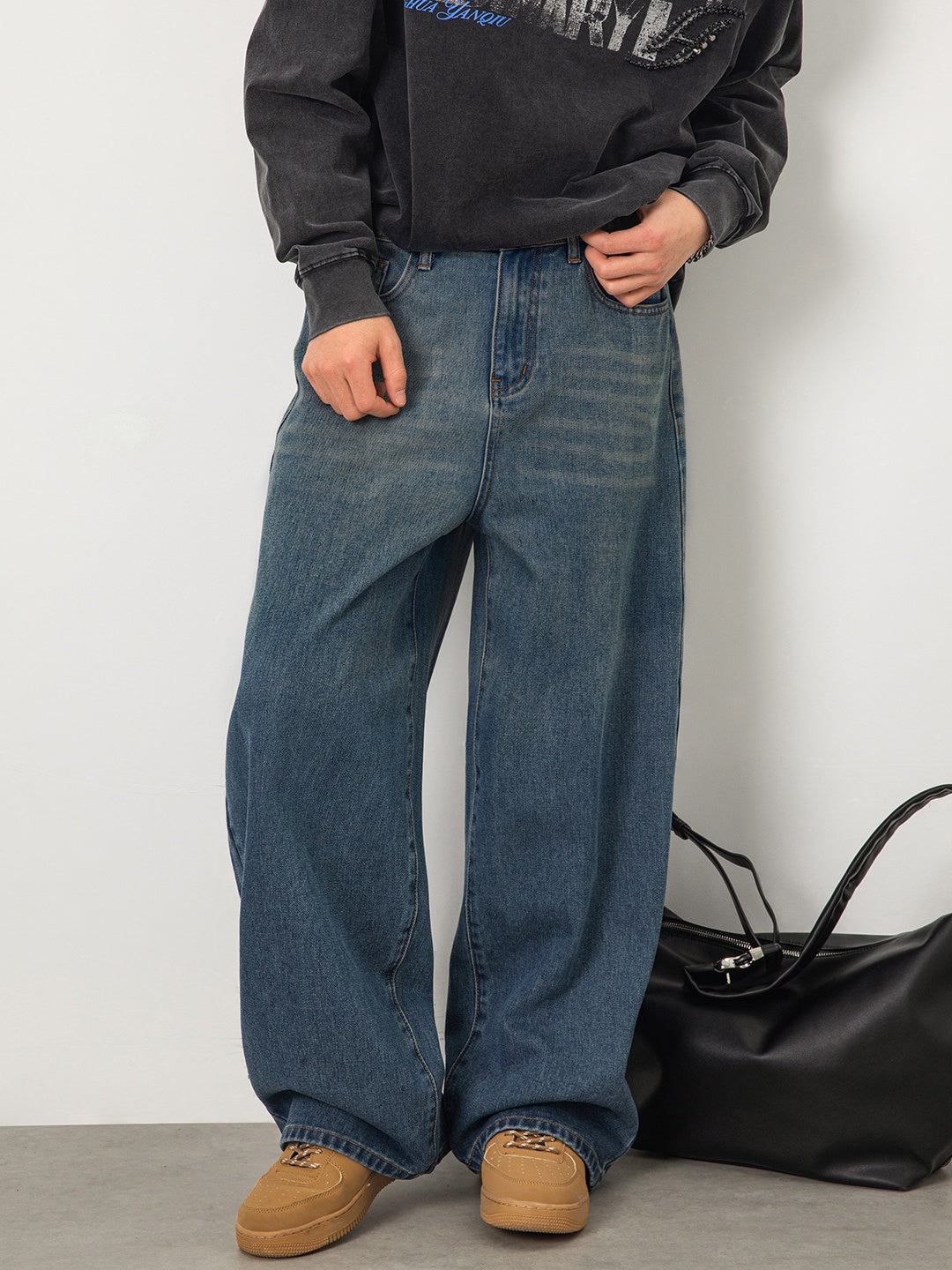 Washed Gradient Blue Straight-fit Jeans