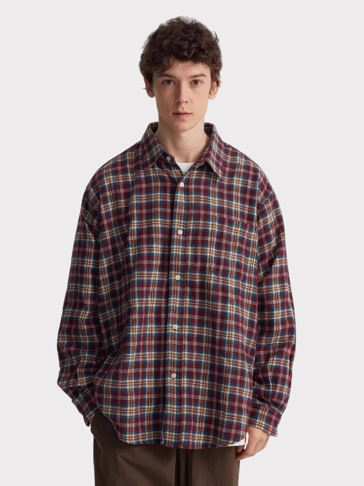 Plaid Loose Long-sleeved Shirt