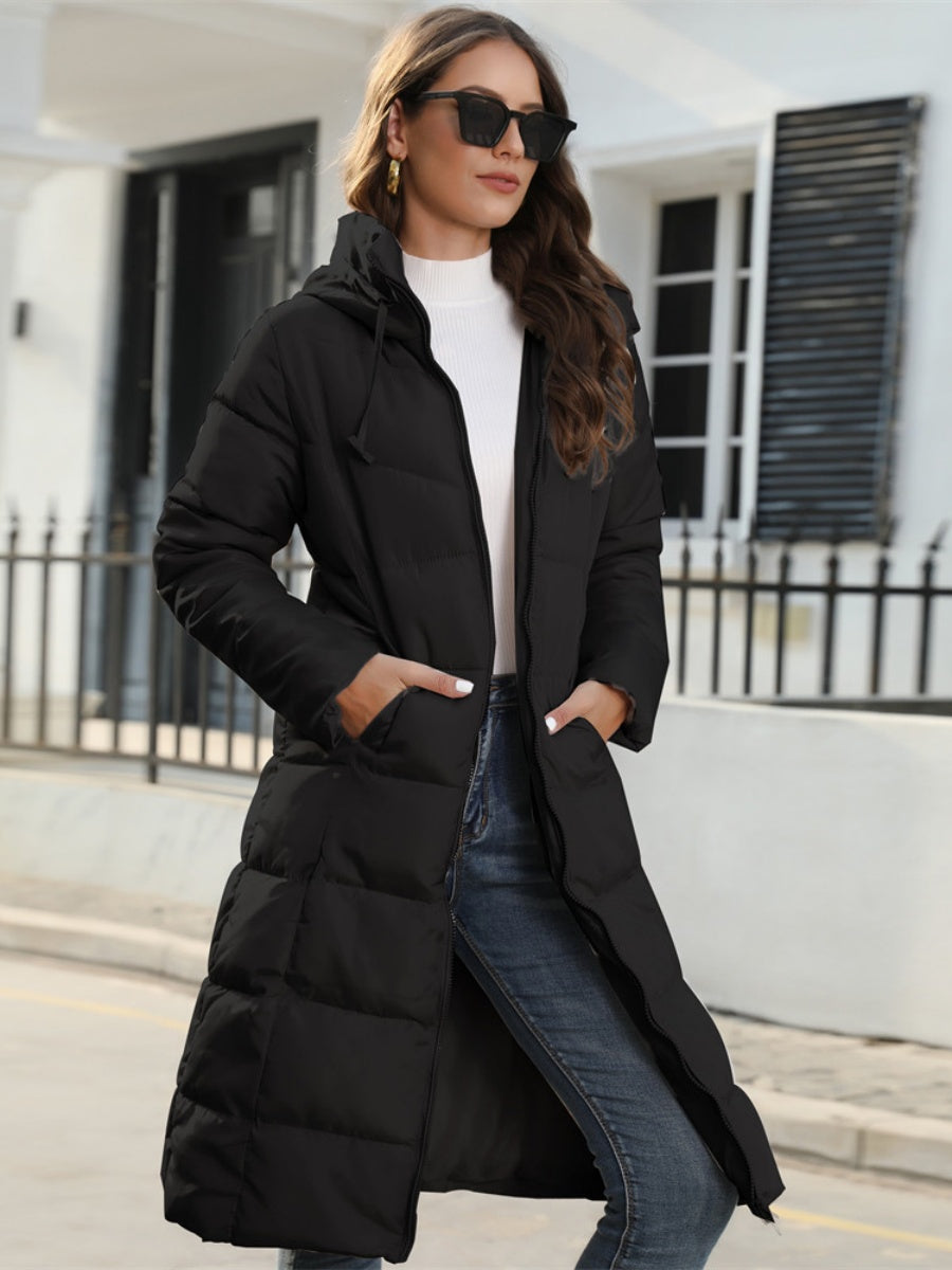 Long Parka-style Hooded Design Pocket Casual Cotton-padded Jackets/down Jackets