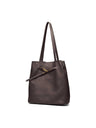 Straight-on Small And Soft Bucket Bag, Large Size, Top-grain Cowhide, Shoulder Bag, Large Capacity Tote Bag For Women.