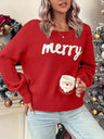 Christmas Letter Crew Neck Sweaters