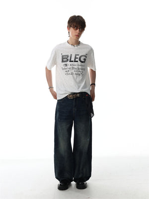 Full Print Polka Dots Letter T-shirts