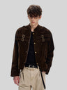 Retro Faux Suede Feel Splicing Short And Wide Jackets