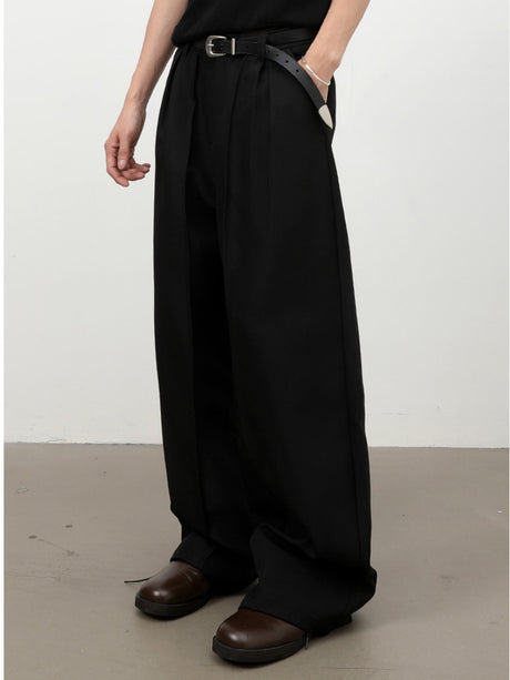 Old Money Style Double Pleat Straight-fit Dress Pants Pants