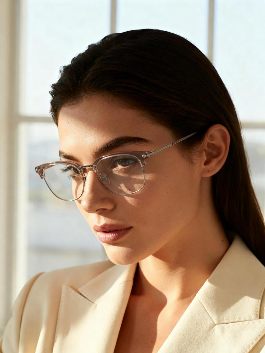 Solid Color Semi-transparent Eyeglasses