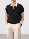 Color Matching Old Money Style Slim-fit Polo Shirts