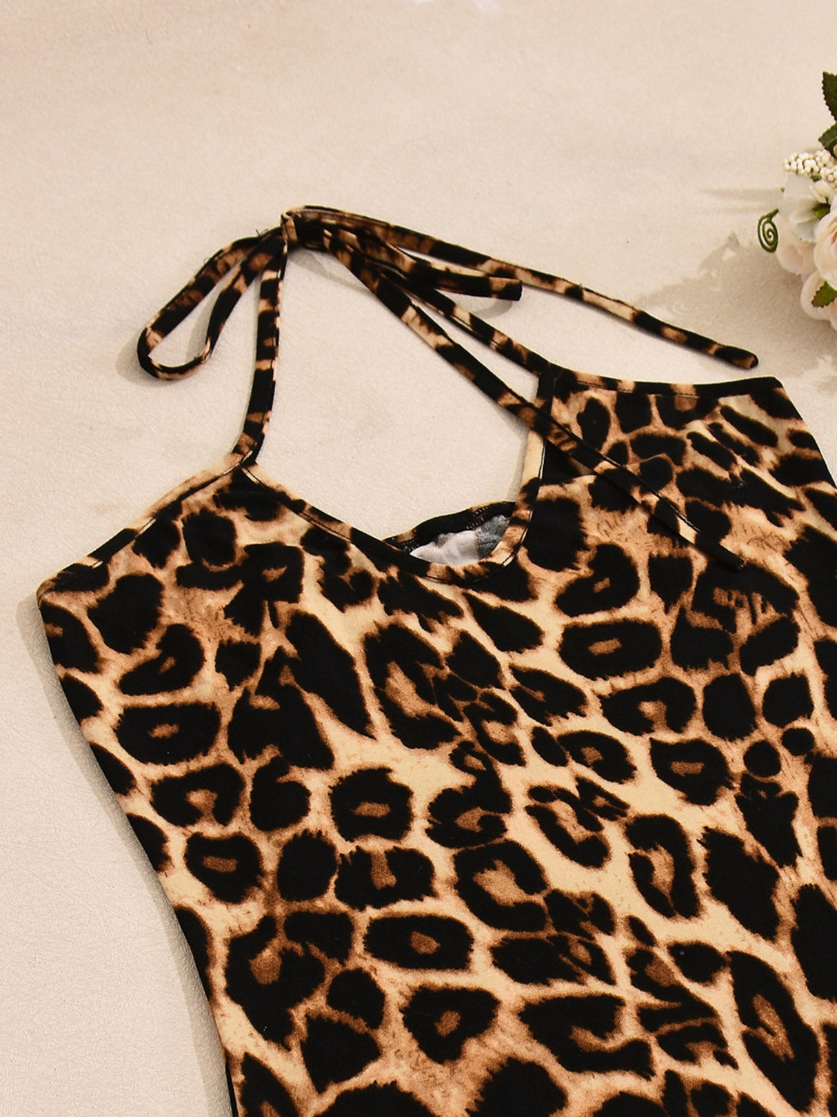 Liber Leopard Print Suspenders Maxi Dresses