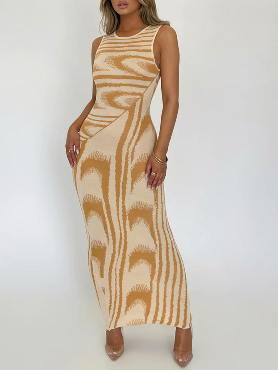 【EXPÉDITION NORMALE】Robes maxi moulantes à rayures dégradées