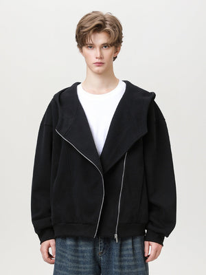 Irregular Zipper Hoodie Jackets