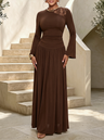 Lace-trimmed, Openwork Long-sleeved Dress