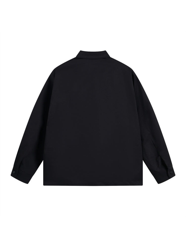 Retro Graffiti Letter Print Loose Lapel Long-sleeved Shirt