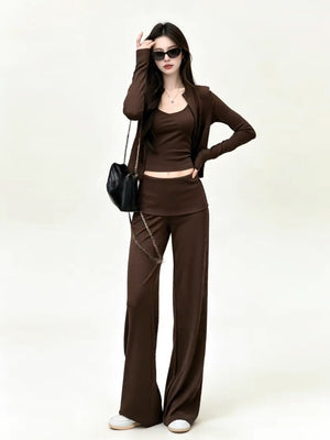 Korean-style Sexy Casual Sportswear Set