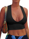 Deep V Tight-fitting Backless Exercise Yoga Tank Top