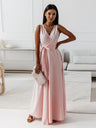 Lace Up V-neck Formal Dress Maxi Dresses