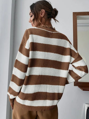 Stripes Color Matching Knitted Sweater