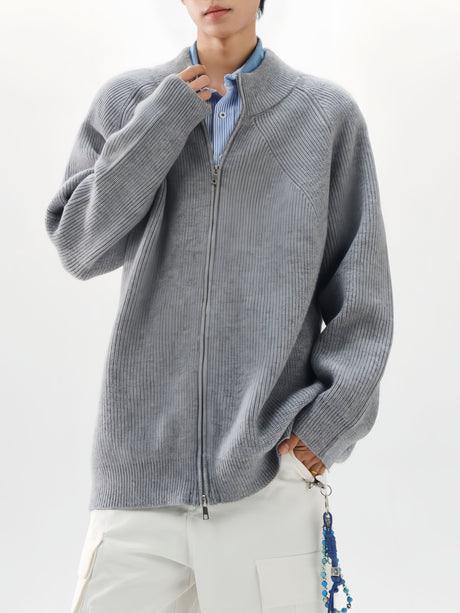 Minimalist Style Leisure Loose Stand Collar Cardigans