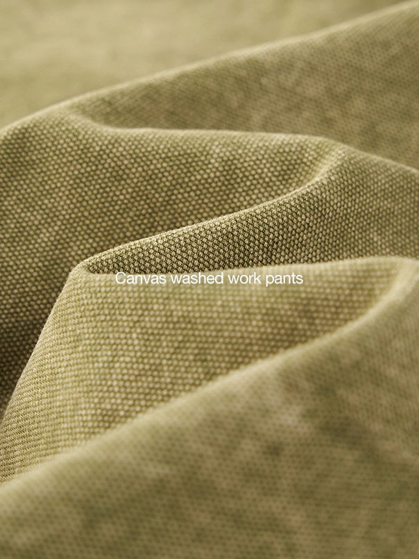 Canvas Washing Water Retro Old Deconstruction Work Casual Pants